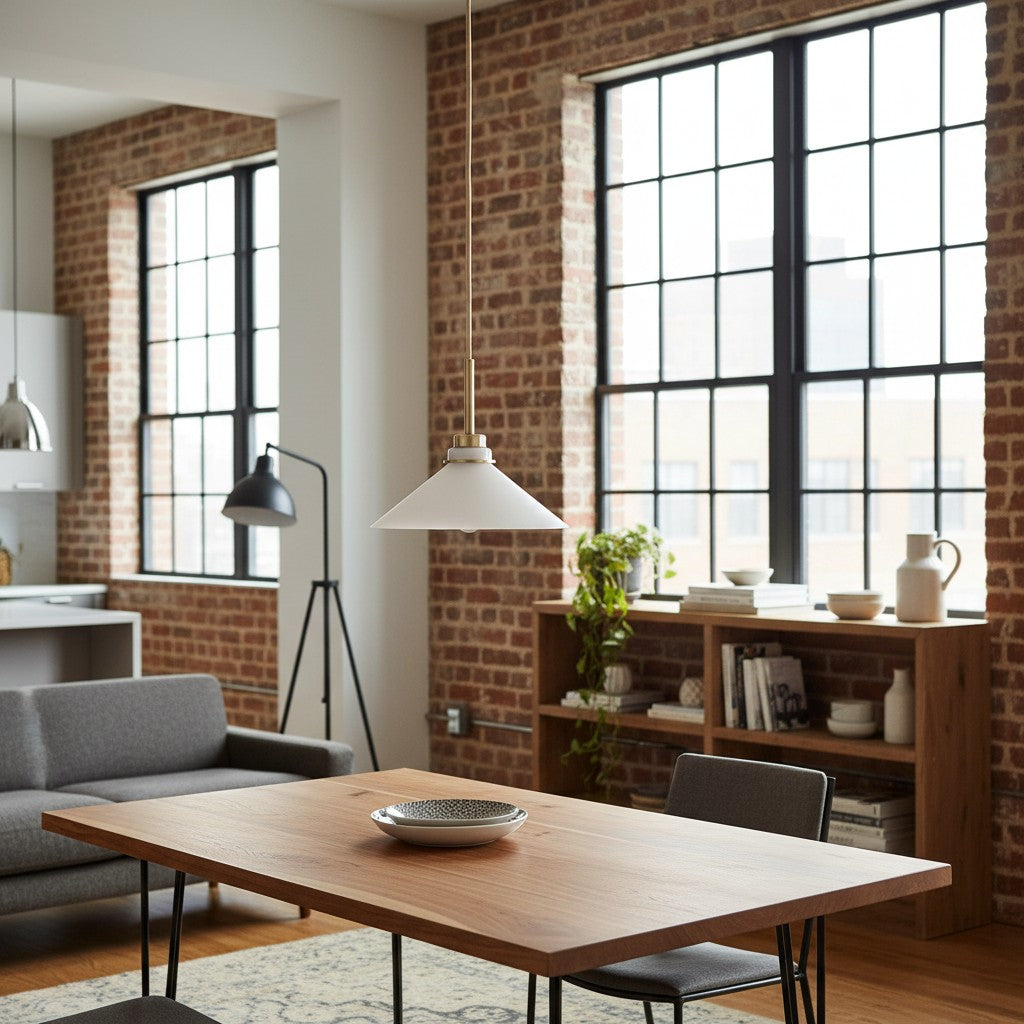 Aurenza Modern Farmhouse  Cone Pendant Light – Dimmable Kitchen and Entryway Lighting