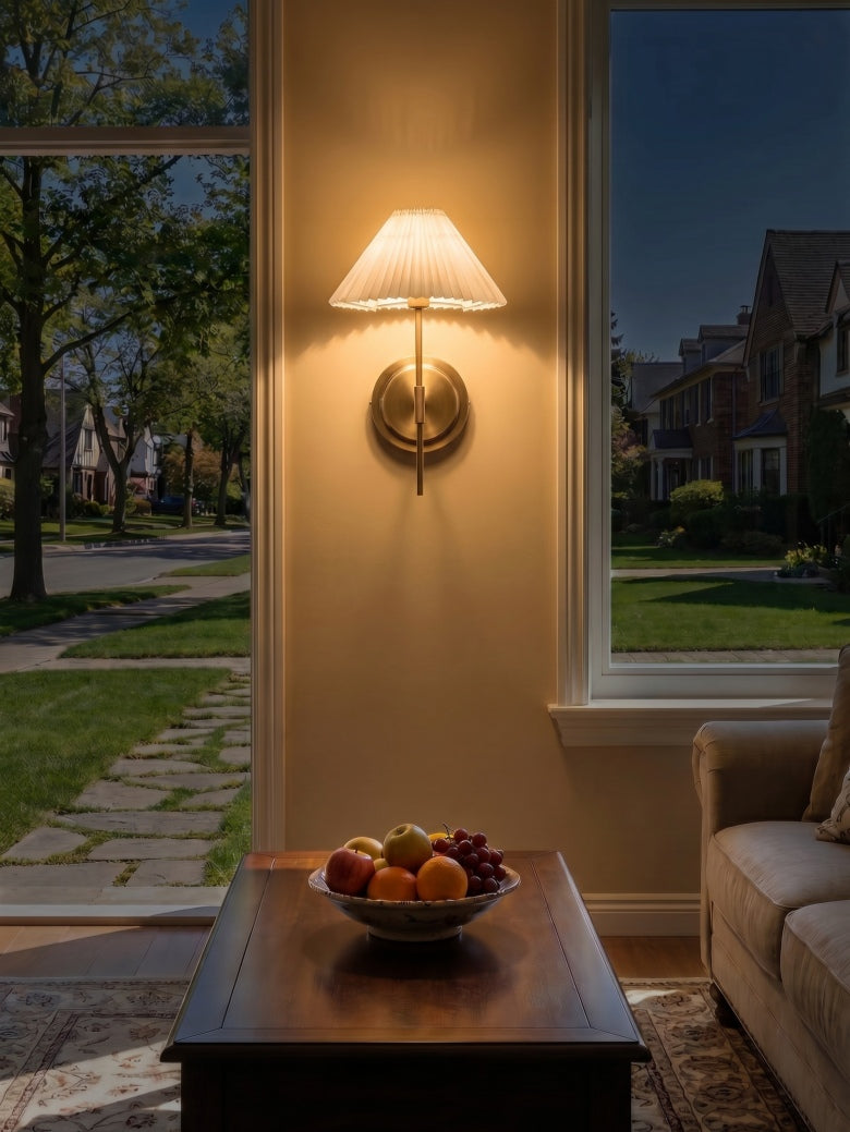 Blossine Elegante Bronze- und Leinen-Wandleuchte – Klassisches Design für Schlafzimmer und Flur