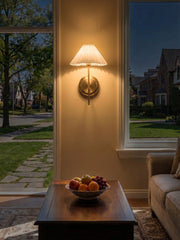 Blossine Elegante Bronze- und Leinen-Wandleuchte – Klassisches Design für Schlafzimmer und Flur