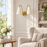 Cargar imagen en el visor de la Galería, Living chair with white linen shades, lights off