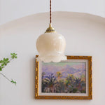 Load image into Gallery viewer, Brass Resin Petal Plug-In Pendant