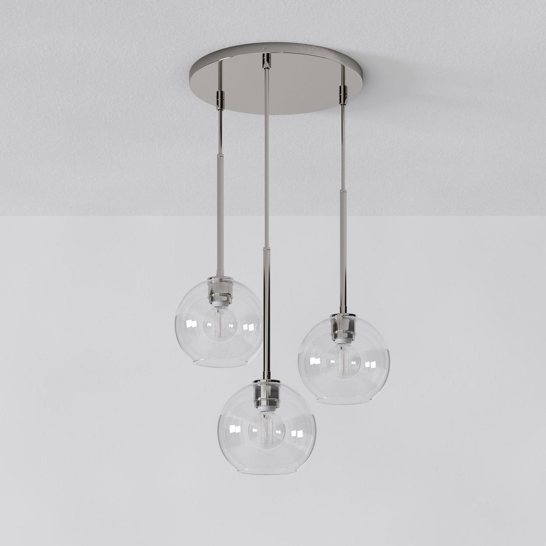 Lámpara de araña minimalista de cristal Selvion: luminaria escultural de vidrio artesanal