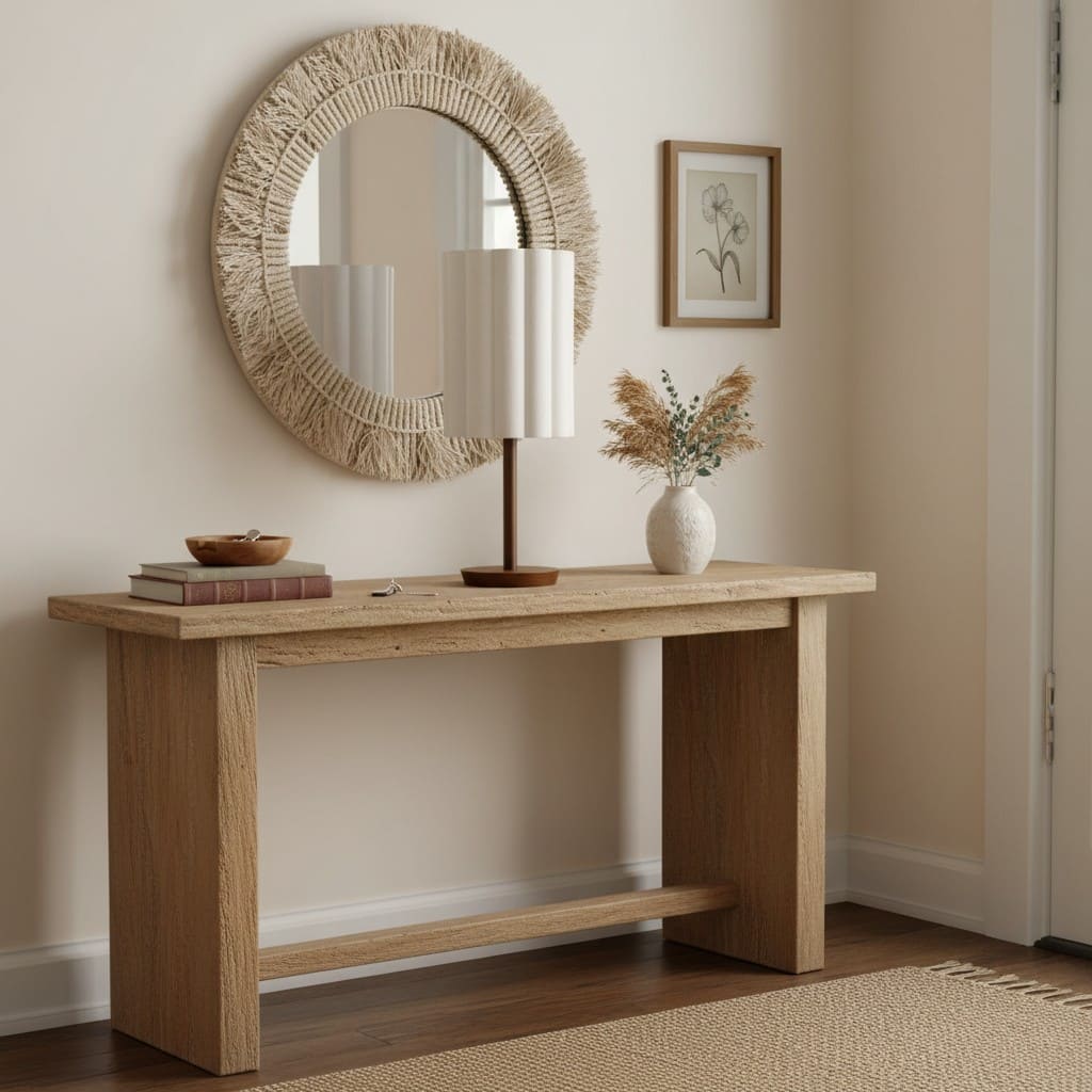 Linbron Wood Base Modern Lamp – Diffused Lighting for Open Living Spaces and Home Offices