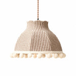 Load image into Gallery viewer, French Cream Pom Pom Fabric Pendant Light