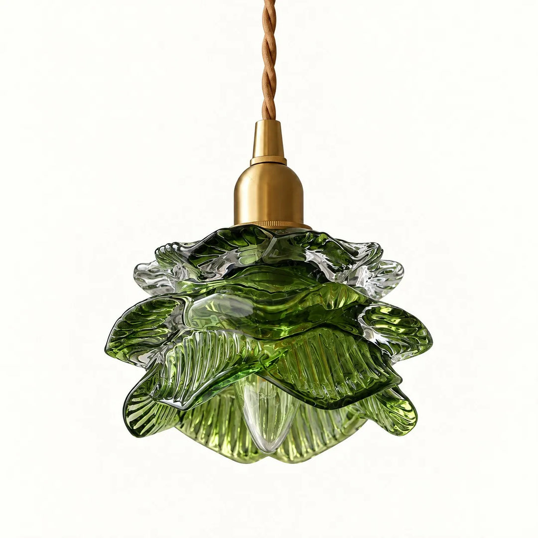 Vintage Rose Glass Pendant Lamp