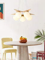 Load image into Gallery viewer, Wooden Star With Glass Chandelier
