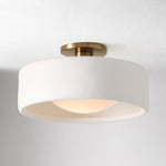 Charger l&#39;image dans la visionneuse de galerie, Cerova Modern Porcelain Flush Mount Ceiling Light– Elegant Ivory Shade
