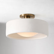Cerova Contemporary Porcelain Flush Mount Ceiling Light – Soft Ambient Illumination for Hallways and Offices