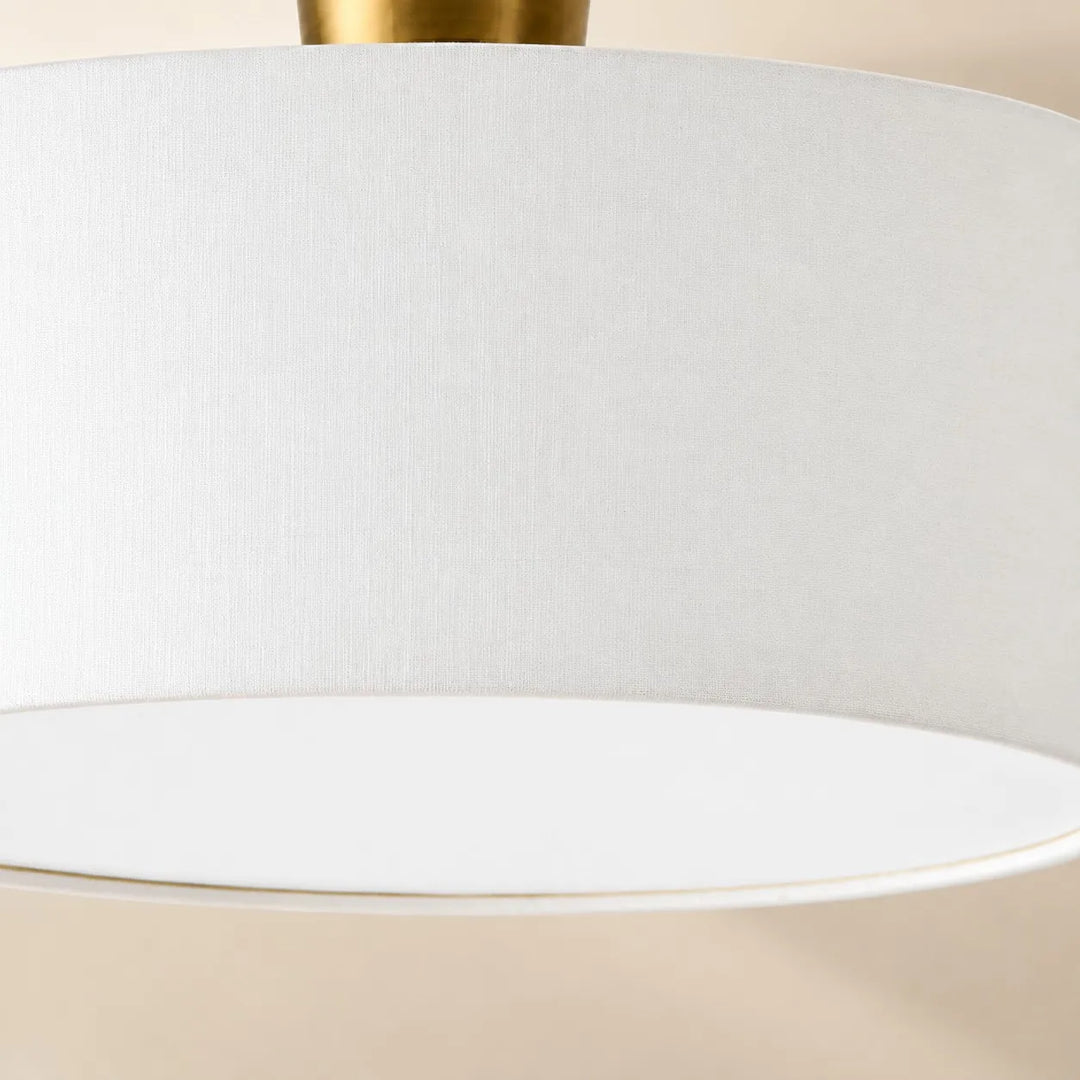 Modern Brass Fabric Flush Mount Ceiling Light