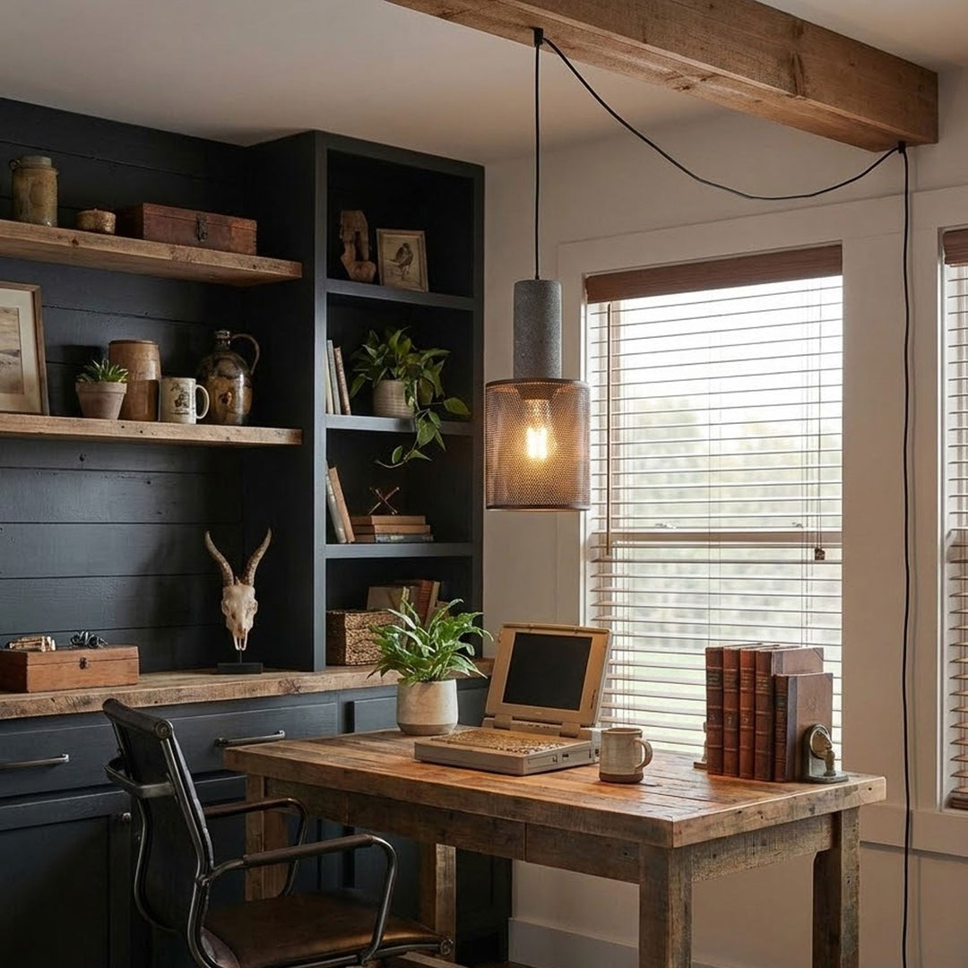 Perforated Iron Plug-In Pendant Light