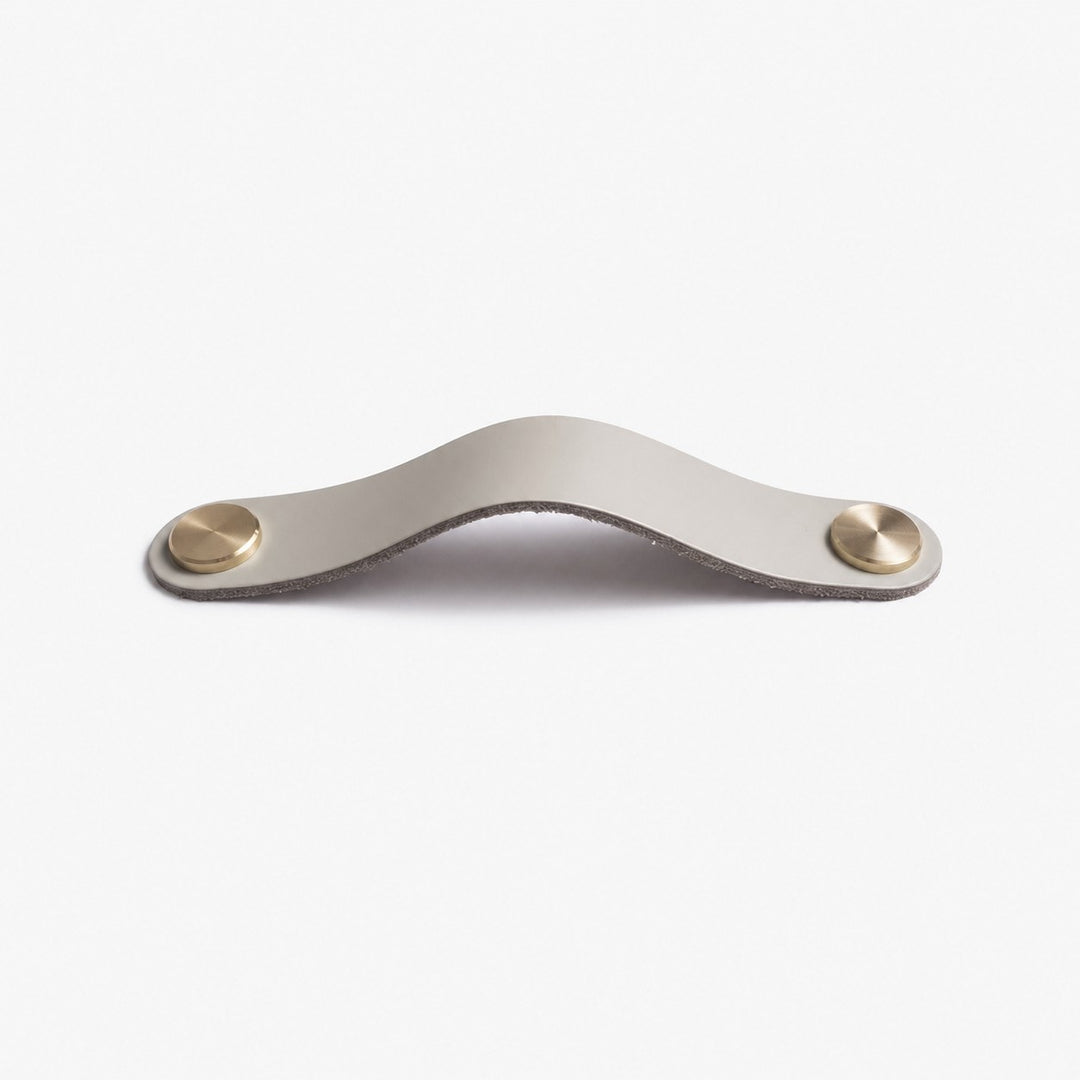Cowhide leather and brass cabinet pull handle color and size option
