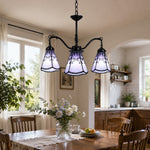 Cargar imagen en el visor de la Galería, Blue purple chandelier over dining table