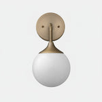 Load image into Gallery viewer, Glorica Glass Wall Sconce - Frosted Globe Light with Brass Fixture
