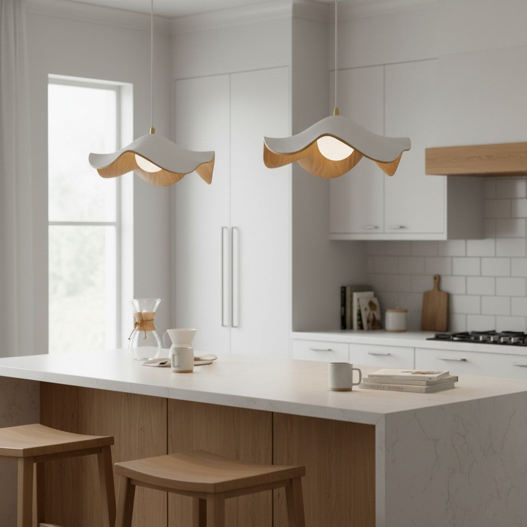 Leaf Vein Glass Plug-In Pendant Lamp