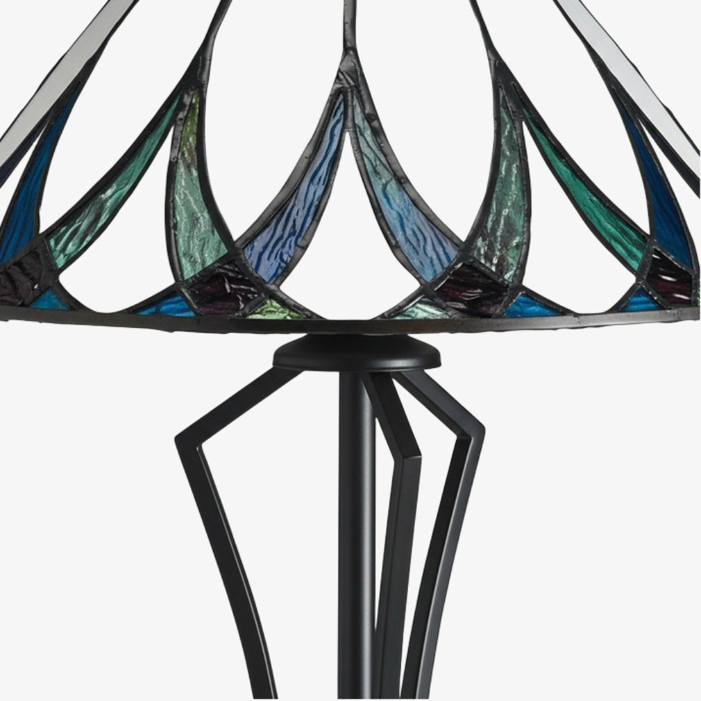 TF Hand Blown Water Ripple Glass Table Lamp – Classic Style Table Lighting for Sofa Side Table and Nightstand