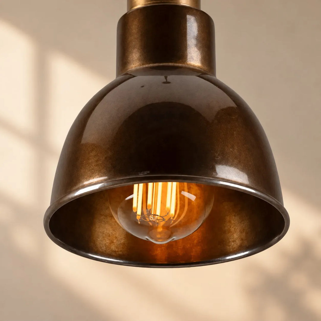 Industrial Brass Adjustable Pendant Lamp