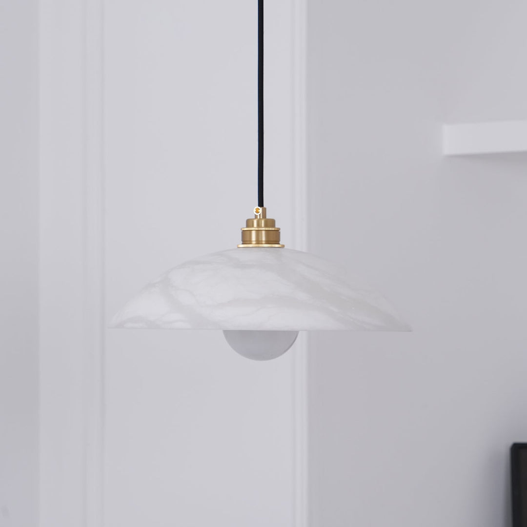 Natural Stone Plug-In Swag Pendant Light