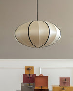 Bild in Gallery-Viewer laden, Black Metal White Fabric Plug-In Swag Pendant