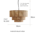 Charger l'image dans la visionneuse de galerie, Suspension élégante en rotin tressé en cascade