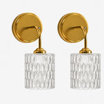 Cargar imagen en el visor de la Galería, Clear hammered-glass wall sconce set of two