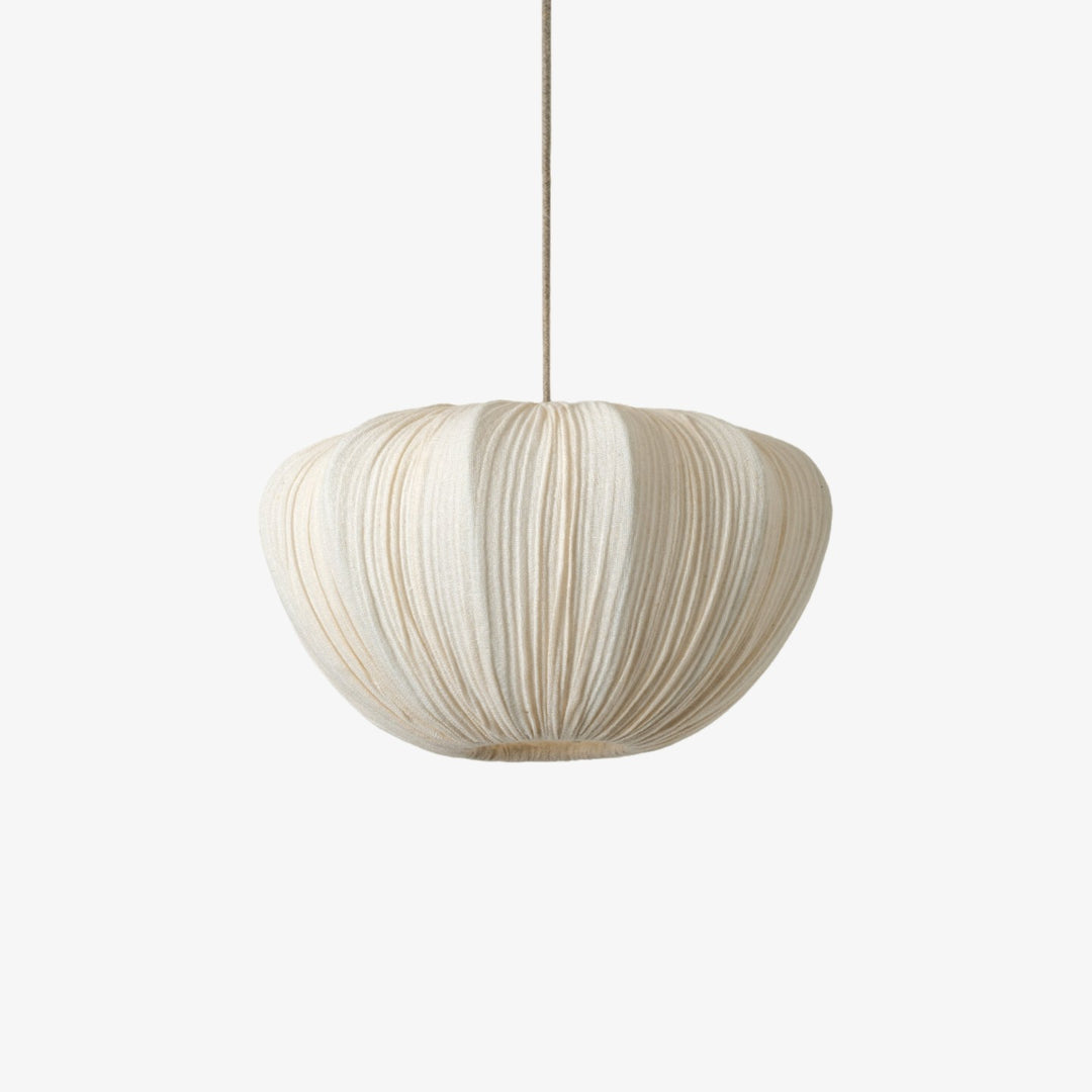 Blossine Linen Scalloped Pendant Light – Rustic to Modern Pendant for Kitchen and Dining Areas