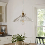 Cargar imagen en el visor de la Galería, Transparent glass pendant installed over a dining table