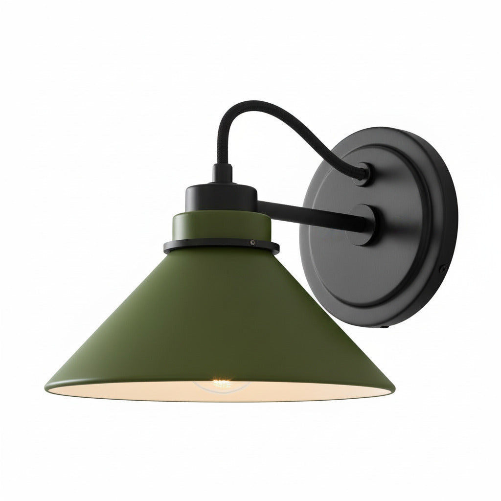 Aurenza Curved Arm Globe Wall Sconce – Modern Industrial Wall Lamp for Bathroom, Bedroom, and Hallway