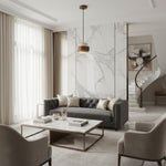 Cargar imagen en el visor de la Galería, Lámpara colgante cilíndrica contemporánea de travertino Stonel con marco de madera U14