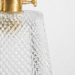 Cargar imagen en el visor de la Galería, pressed glass texture and sealed brass rim detail