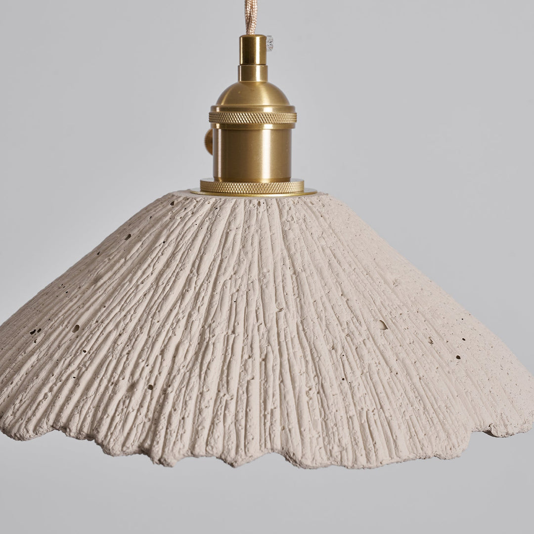 Textured Cement Gold Plug-In Swag Pendant