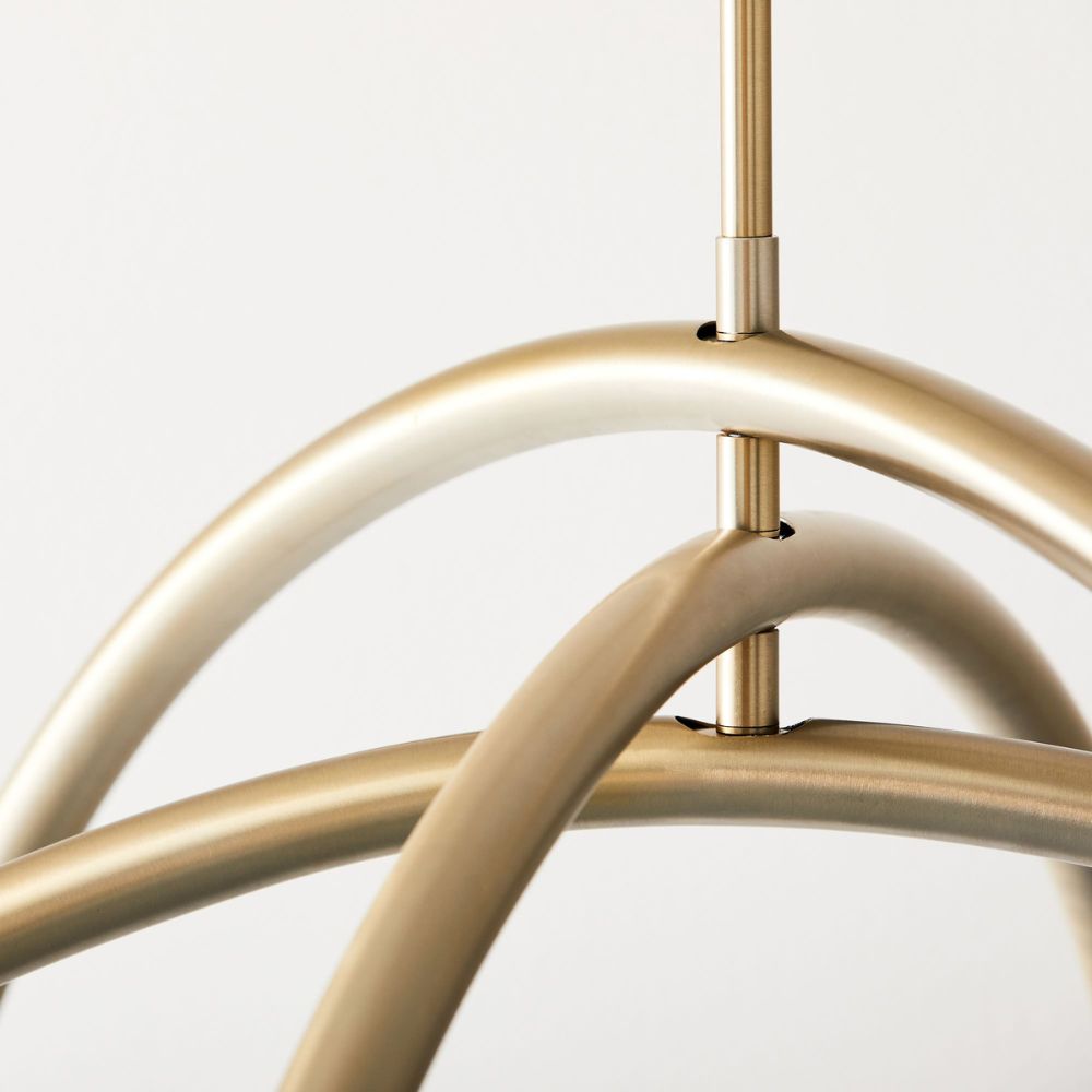 Lámpara de araña de arco Borvia: diseño moderno de mediados de siglo con acabado champán