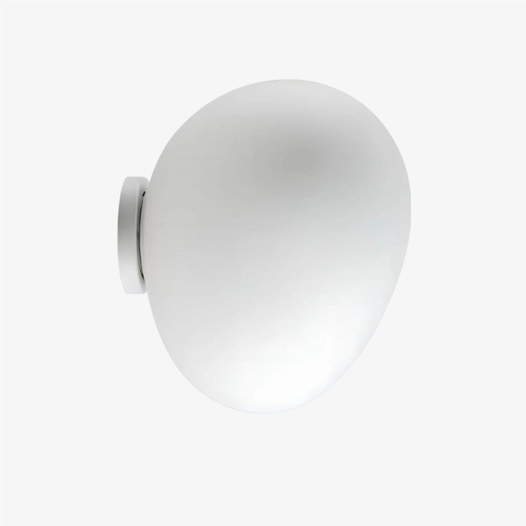 Lámpara de pared y techo con silueta de guijarro orgánico Stonea, luz de vidrio contemporánea para el hogar N16