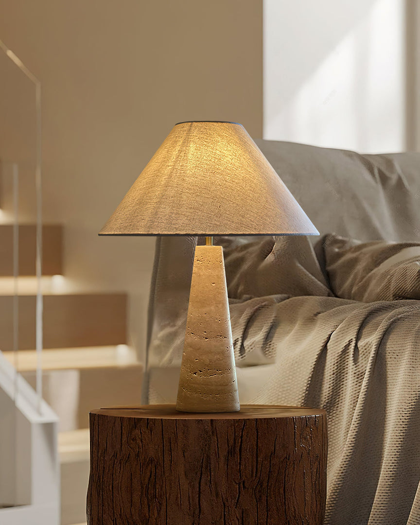 Lulu Tischlampe aus Travertin