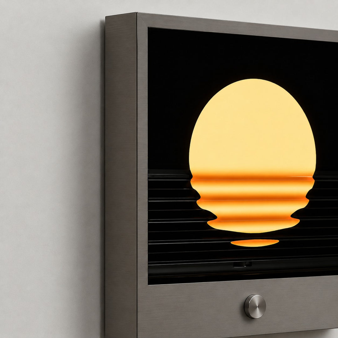 Sunset Ripple Integrated LED Wall Light with Brushed Silver Frame