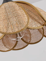 Bild in Gallery-Viewer laden, Layered Rattan Petal Plug-In Swag Pendant