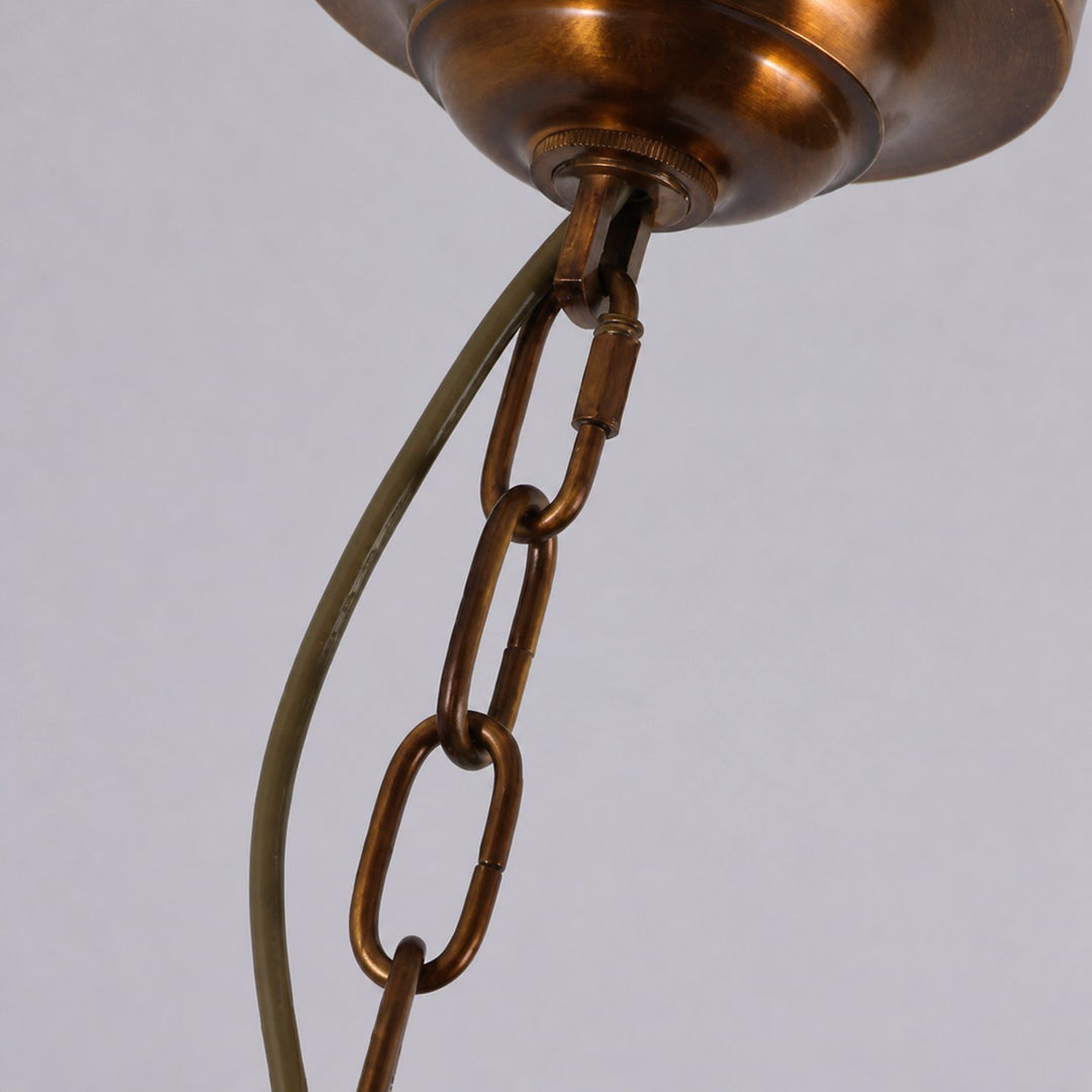 Amber Ruffle Glass Brass Chandelier