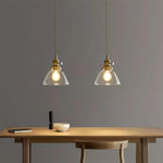 Load image into Gallery viewer, Brass Glass Hardwired Pendant Lamp