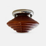 Charger l'image dans la visionneuse de galerie, amber glass G9 ceiling light on gray background
