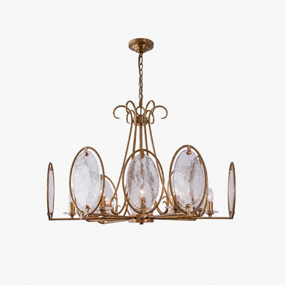 Oval Panel Textured Glass Chandelier