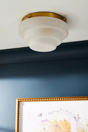 Capigia Layered Frosted Glass & Metal Ceiling Light – Modern Style for Bedroom & Hallway