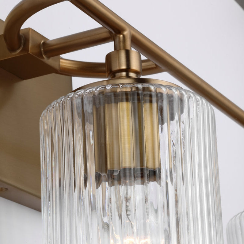 Lirra Dreifach-Glasschirm Schminklicht Schlankes Metall-Design – Badezimmer-Ankleidebeleuchtung