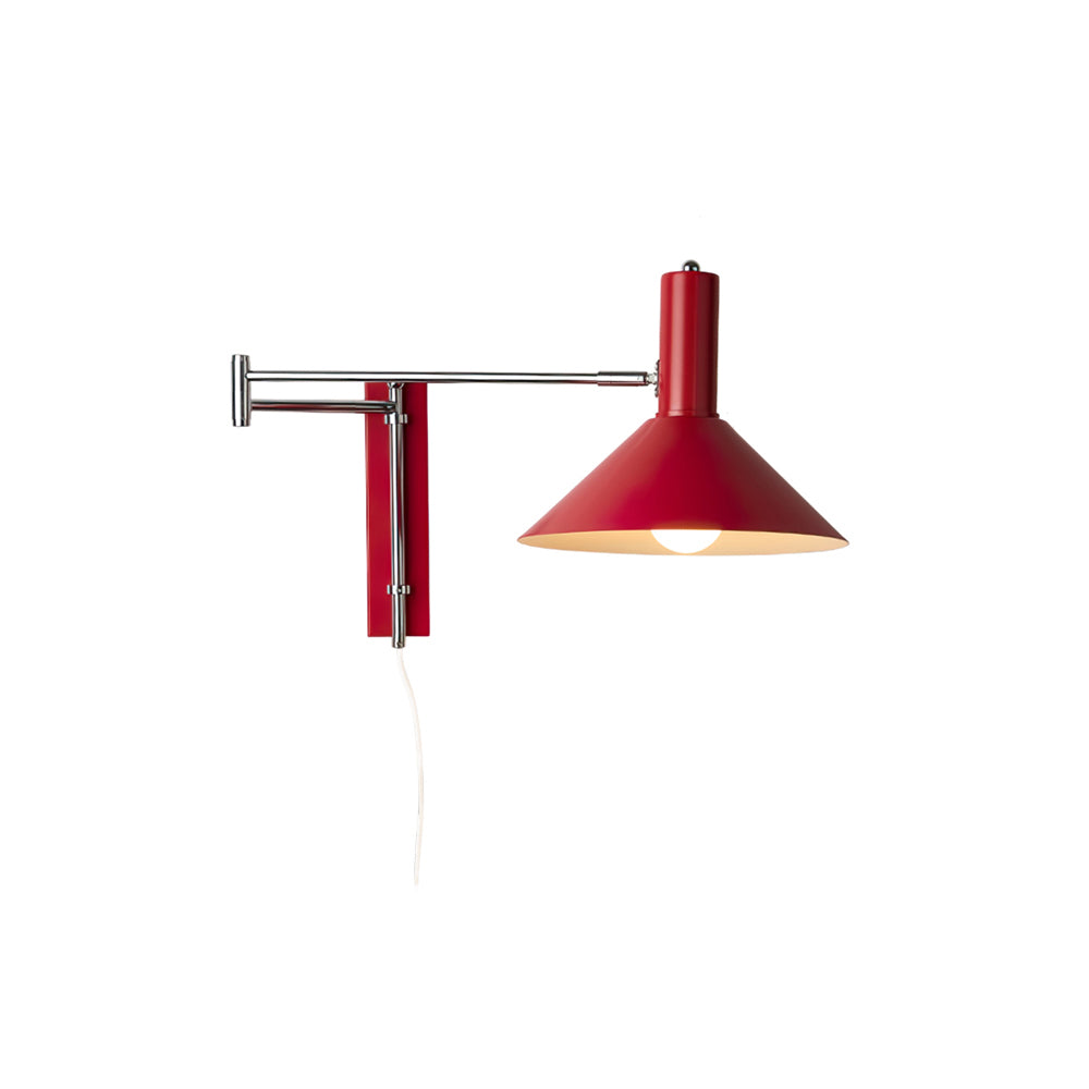 Aplique de pared de metal blanco con brazo ajustable