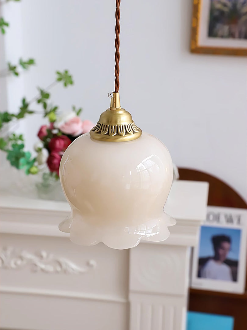 Brass Resin Petal Plug-In Pendant