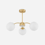 Bild in Gallery-Viewer laden, Modern milk glass chandelier with 3 lights in Copper