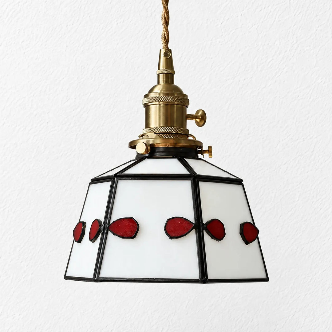 Handmade Stained Glass Bow Pendant Lamp