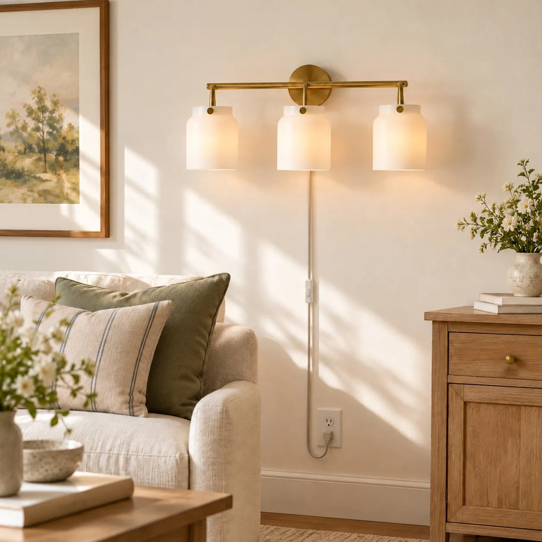 Hanton Modern Minimalist Nordic Plug-In Wall Sconce for Bathroom and Hallway