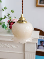 Load image into Gallery viewer, Brass Resin Petal Plug-In Pendant
