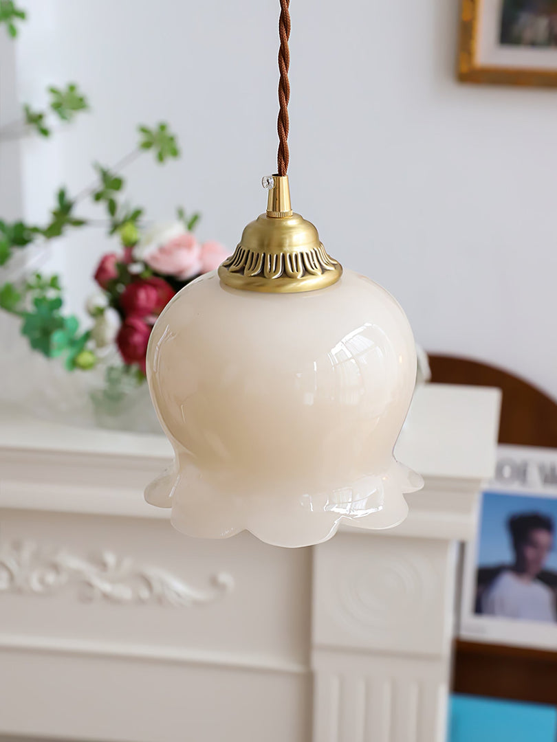 Brass Resin Petal Plug-In Pendant