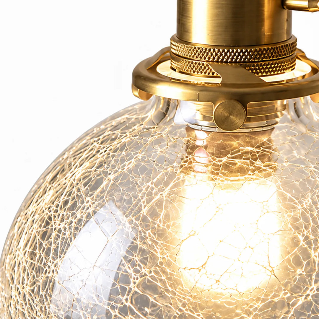 Crackle Glass Globe Pendant Light