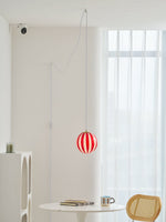 Bild in Gallery-Viewer laden, Red Striped Glass Globe Hardwired Pendant